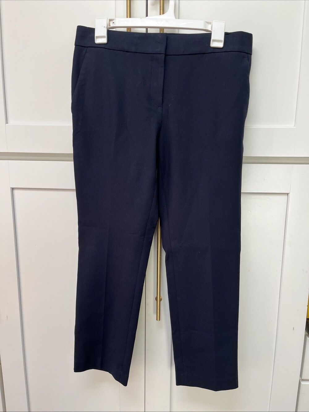 Ann Taylor Devin Fit Navy Blue Straight Leg Work Casual Chino Pant Women 6